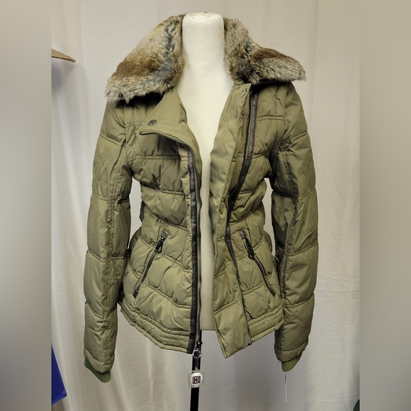 Laundry by Design Green Cactus Faux Fur Quilted Puffer Winter Coat Women’s. NWT - Picture 2 of 8